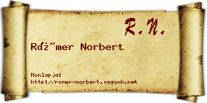 Römer Norbert névjegykártya