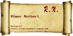 Römer Norbert névjegykártya